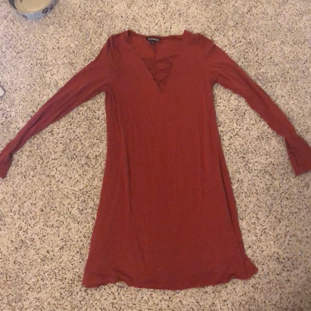 Express burn orange dress